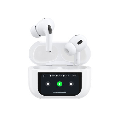 Słuchawki U19 douszne TWS bezprzewodowe Bluetooth 5.3 z wyświetlaczem LED - białe