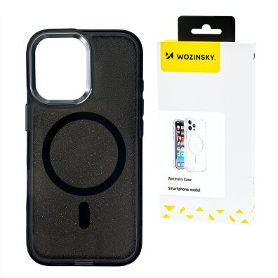 Etui na Samsung Galaxy S25+ Glitter Case z Mag Safe - czarne z brokatem