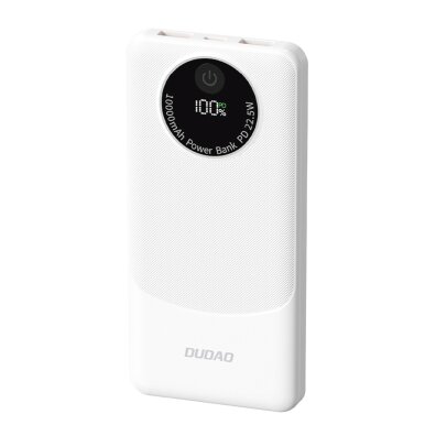 Powerbank K12 10000mAh USB-A USB-C PD 22.5W - biały