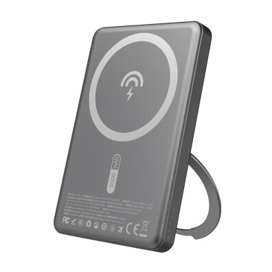 Powerbank z MagSafe i podstawką 20W PD 5000mAh - szary