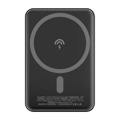 Powerbank 5000mAh magnetyczny z ładowarką indukcyjną MagSafe czarny