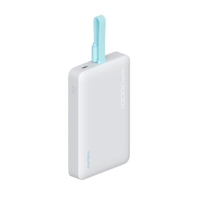 Powerbank magnetyczny 10000mAh USB-C z wbudowanym kablem USB-C - biały