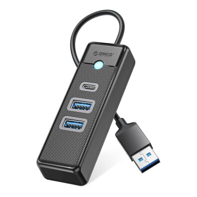 HUB rozdzielacz 3-portowy USB-A - USB-A USB-C 0.15 m - czarny