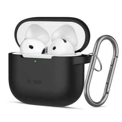 Etui pokrowiec na Apple AirPods 4 Silicone Hook - czarne