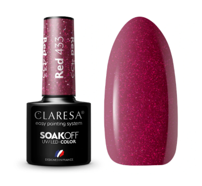 CLARESA Lakier hybrydowy RED 433 -5g