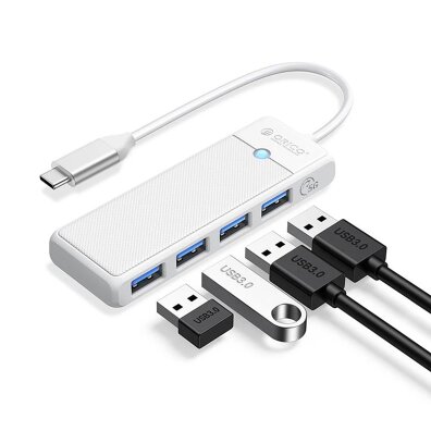 HUB rozdzielacz 4-portowy USB-C - USB-A 0.15 m - biały