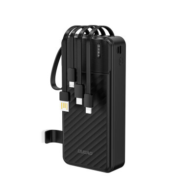 Powerbank K11 Pro 20000mAh z wbudowanymi kablami - czarny