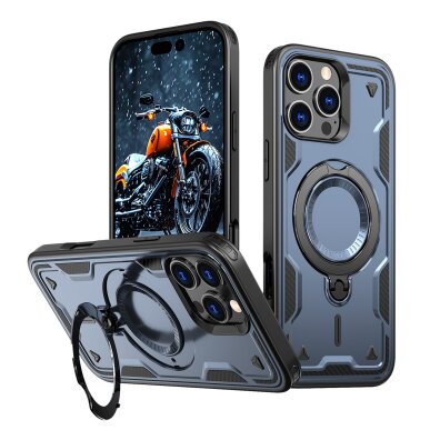 Etui pokrowiec na iPhone 16 Pro Hybrid Armor Trendy z MagSafe - niebieski