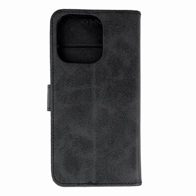 Etui pokrowiec na iPhone 16 Pro Leather Book Case - czarny