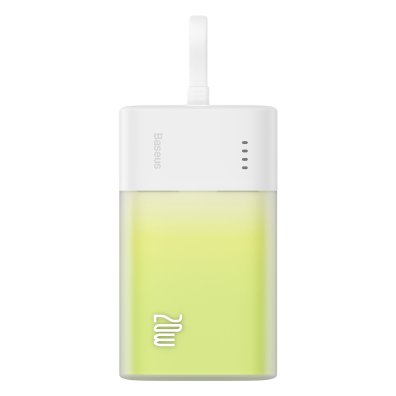Powerbank Popsicle 5200mAh 20W z kablem Lightning 60W/20V/3A/30cm - biało-zielony