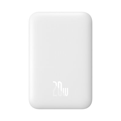 Powerbank magnetyczny 6000mAh 20W Airpow z kablem Baseus Simple USB-C - USB-C 30cm - biały