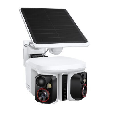 Kamera zewnętrzna do monitoringu z panelem słonecznym 3K IP65 - biała