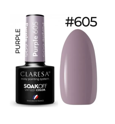 CLARESA Lakier hybrydowy PURPLE 605 -5g