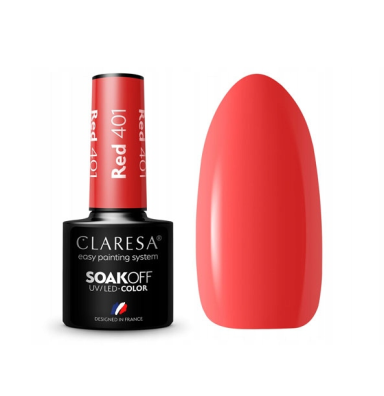 CLARESA Lakier hybrydowy RED 401 -5g