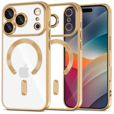 Etui case na iPhone 17 Pro MagFlex MagSafe - przezroczysto złote