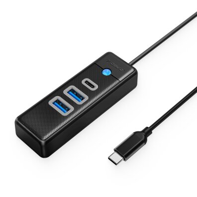 HUB rozdzielacz 3-portowy USB-C - USB-A USB-C 0.15 m - czarny