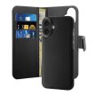 Etui z ekoskóry 2w1 z klapką i portfelem do iPhone 16 Wallet Detachable MagSafe - czarne