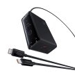 Ładowarka sieciowa USB-A USB-C GaN 240W z kablem zasilającym - czarna