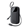 Powerbank 20000mAh 22.5W z wyświetlaczem kablami USB-C iPhone Lightning - czarny