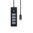 HUB rozdzielacz 4-portowy USB-C - USB-A 1.8 m - czarny (2)