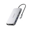 Adapter HUB 12w1 USB-C - USB-A USB-C HDMI VGA SD/microSD RJ45 mini jack PD 100W 4K - szary