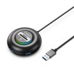 Hub adapter 4-portowy USB-A - USB-A SD microSD RGB 1.8 m - czarny