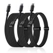 Zestaw kabli przewodów USB-C Tungsten Gold 100W 1m 2m 3m - czarny