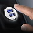 Mini ładowarka samochodowa do telefonu 2x USB Grain Car Charger biały (10)