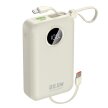 Powerbank K14+ 20000mAh 22.5W USB-C USB-A z wbudowanymi kablami iPhone Lightning USB-C - biały