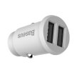 Mini ładowarka samochodowa do telefonu 2x USB Grain Car Charger biały (5)