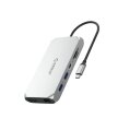 Stacja HUB 12w1 USB-C - USB-A USB-C HDMI DisplayPort SD/microSD RJ45 3.5mm CTIA - srebrny