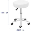 Taboret stołek kosmetyczny na kółkach do 120 kg COMO - biały (5)