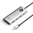 HUB 8w1 USB-C - USB-A USB-C HDMI VGA RJ45 PD 100W 4K 60Hz 1000Mbps - srebrny
