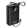Powerbank 20000mAh USB-C USB-A z wbudowanymi kablami iPhone Lightning USB-C - czarny