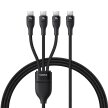 Kabel przewód 3w1 USB-C Flash Series 3 100W 1.5m - czarny (1)