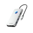 HUB 12w1 USB-C - USB-A USB-C HDMI VGA microSD/SD RJ45 audio 3.5 mm PD 100W 4K RGB - srebrny