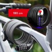 Zapięcie rowerowe na szyfr 5-cyfrowy z linką stalową podświetlaniem LED 180 cm - czarne (4)