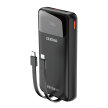 Powerbank 20000mAh 22.5W PD USB-C USB-A z wbudowanymi kablami iPhone Lightning USB-C - czarny