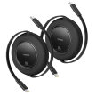Kabel przewód zwijany USB-C 100W 2m czarny - 2 szt.