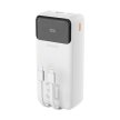 Powerbank 30000mAh USB-A USB-C K15Max PD 22.5W z kablami USB-C iPhone Lightning - biały