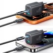 Ładowarka sieciowa USB-C iPhone Lightning USB-A GaN 45W - czarna (10)