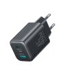 Ładowarka sieciowa USB-C iPhone Lightning USB-A GaN 45W - czarna (1)