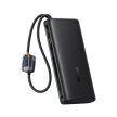 Powerbank 25000mAh 145W z wyświetlaczem wbudowanymi kablami USB-C - czarny