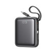 Powerbank 10000mAh 22.5W z wbudowanymi kablami USB-C Lightning - czarny