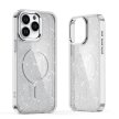 Etui pokrowiec na iPhone 16 Glitter Case MagSafe - białe z brokatem (2)