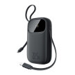 Powerbank 10000mAh 22.5W z wyświetlaczem kablami USB-C iPhone Lightning - czarny