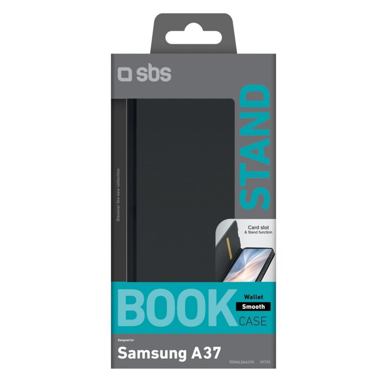 Etui z klapką miejscem na kartę na Samsung Galaxy A37 Wallet Smooth - czarne (2)