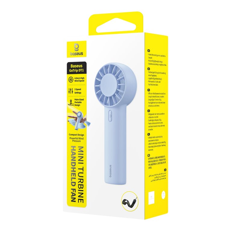 Wentylator wiatrak przenośny ręczny 1200 mAh - niebieski (3)