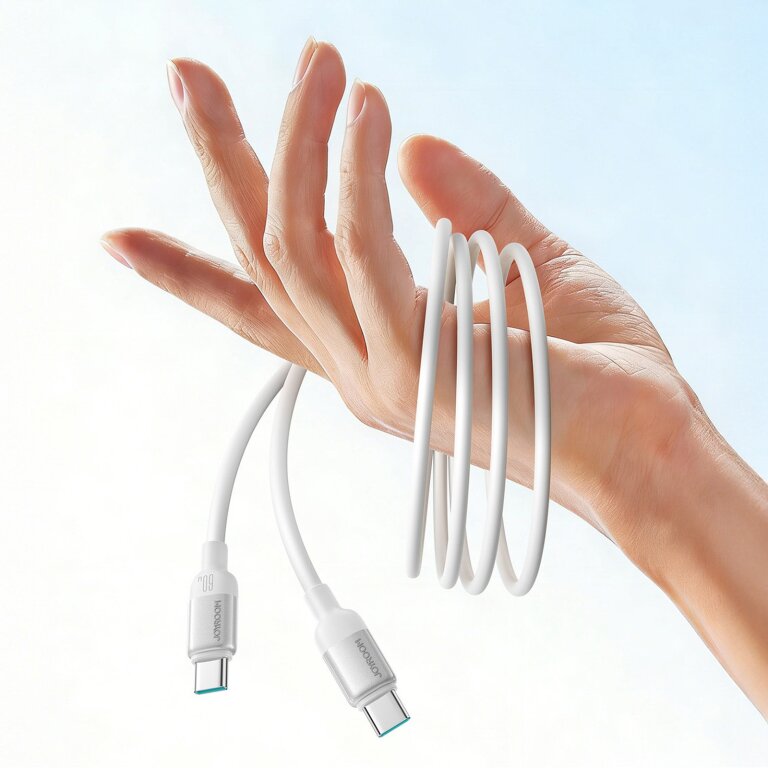 Kabel przewód USB-C Lively Series 60 W 1.2 m - biały (5)