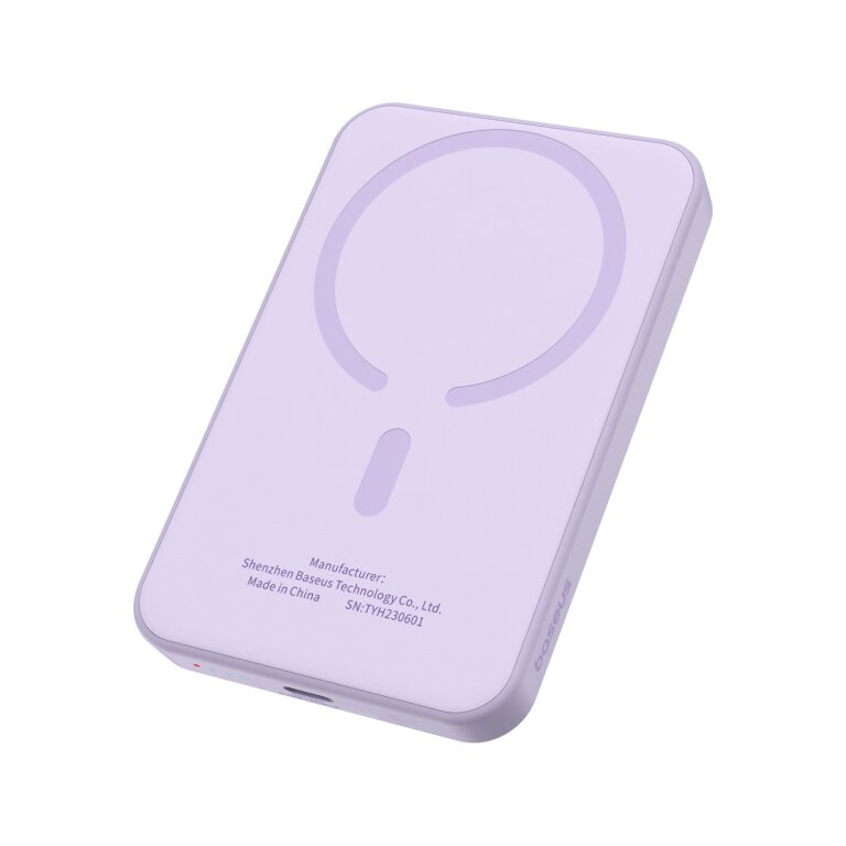 Mini powerbank 5000mAh 20W + kabel USB-C 20V / 3A fioletowy (2)